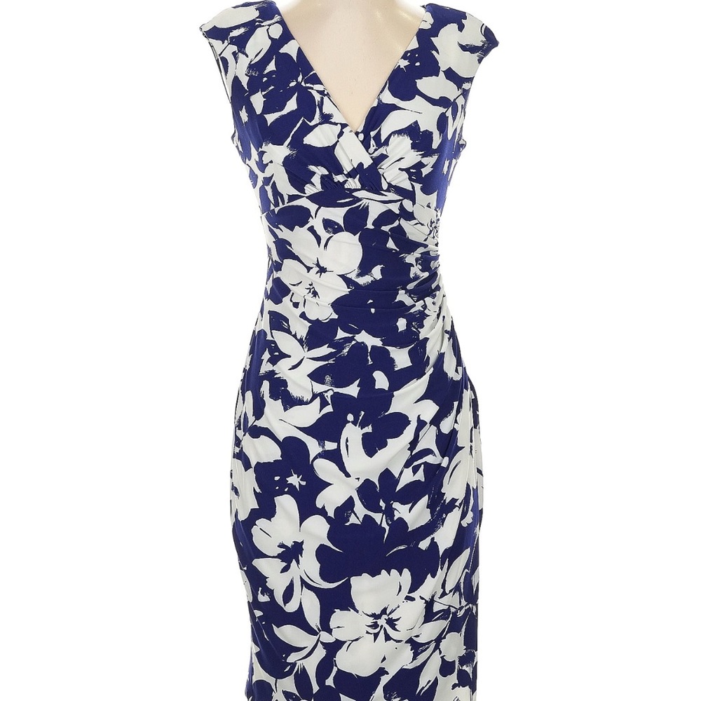 Floral Blue and White Dress